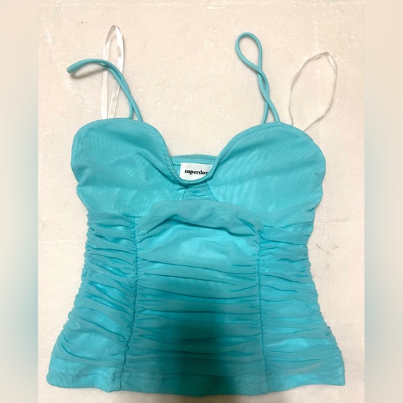 superdown Tops - Baby blue crop tank